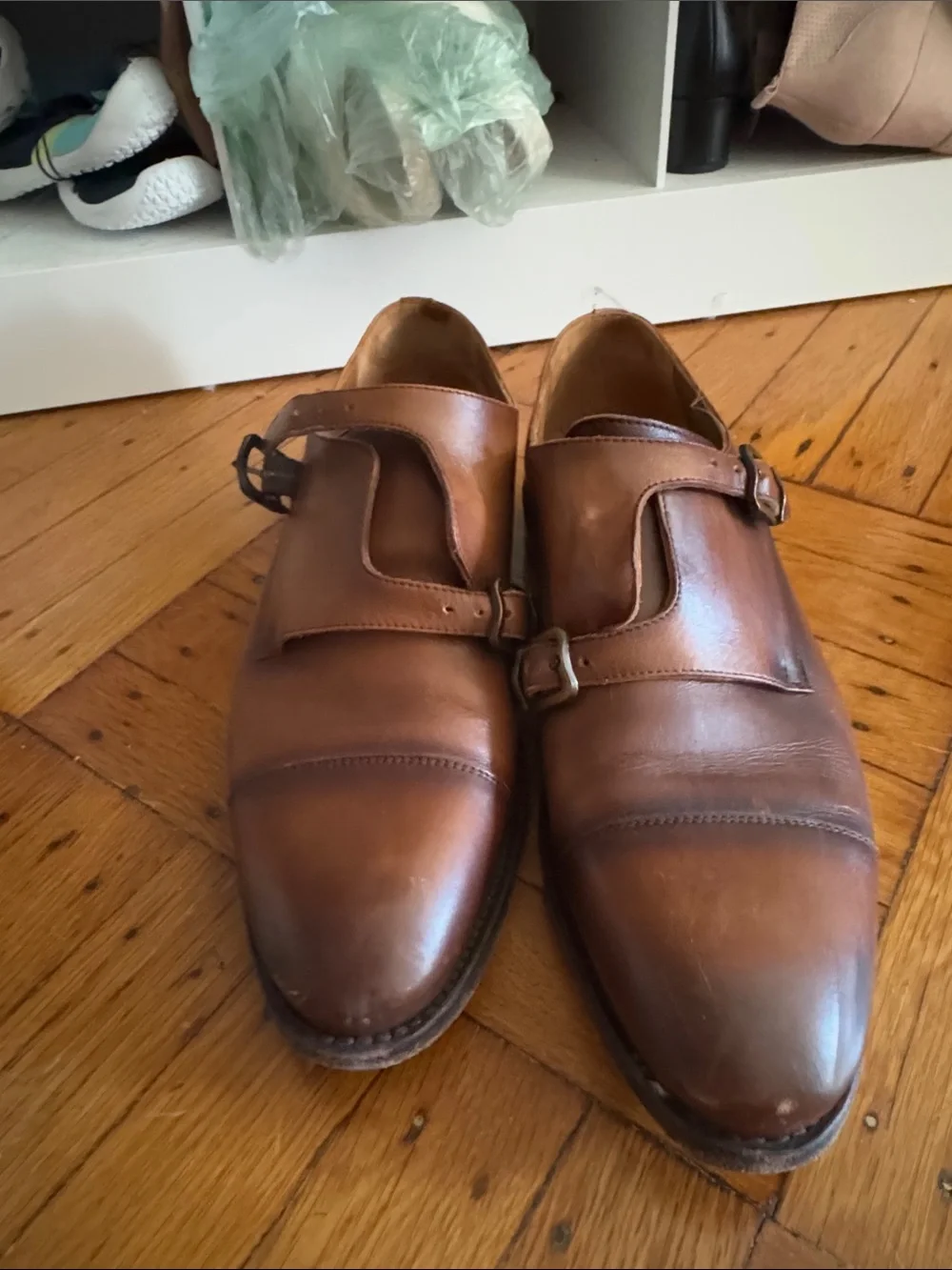 Taft Prince Double Monk Strap Oxfords in Cognac Brown - Genuine Leather